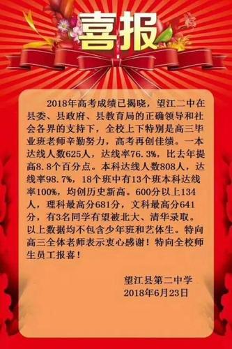 望江二中体育高考项目名单,望江二中高考喜报2019