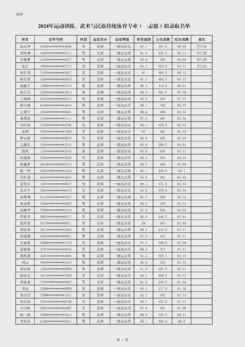 北京体育大学新生录取名单,北京体育大学体育运动训练录取名单