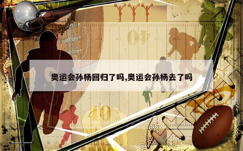 奥运会孙杨回归了吗,奥运会孙杨去了吗